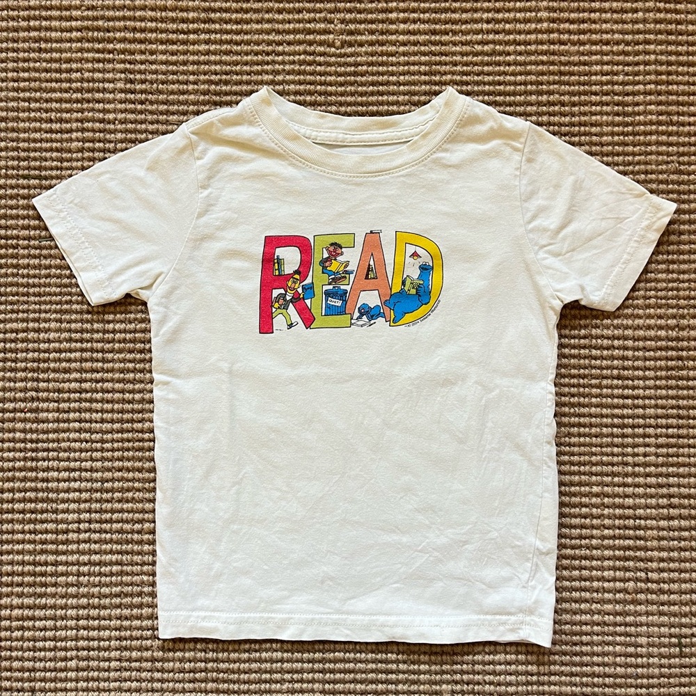 Out of Print Sesame Street “READ” kids tee
